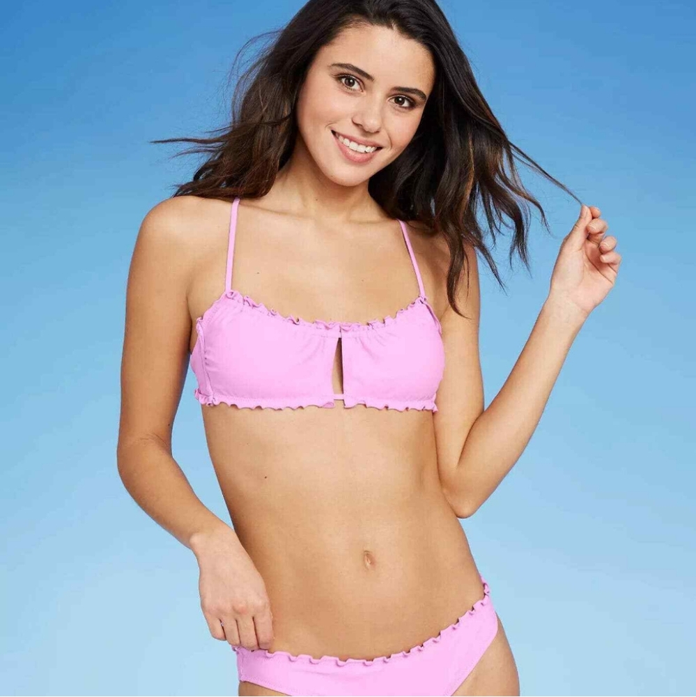Xhilaration pink orchid bikini swimsuit L